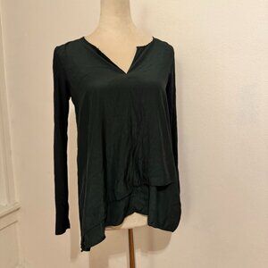 Lola & Sophie Black Layered Silky Blouse – Size S